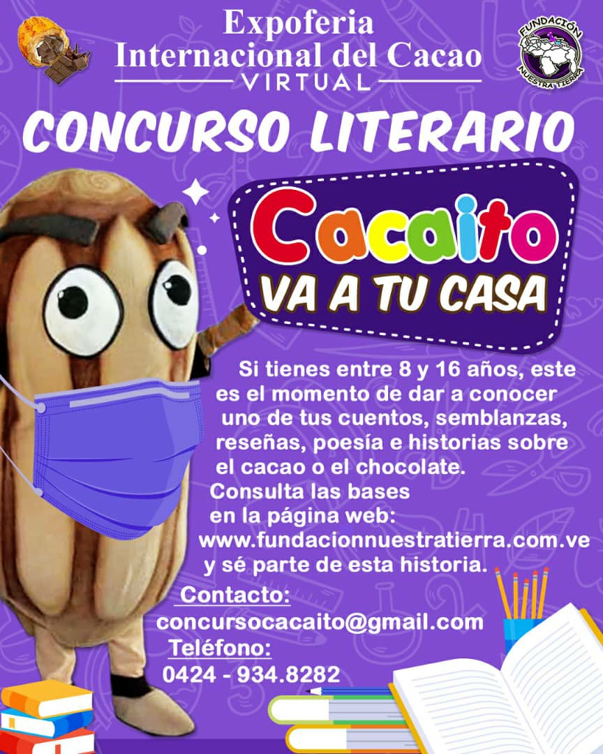 Bases del concurso literario para niños, niñas y adolescentes: “CACAITO VA A TU CASA”.